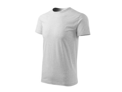 Heavy New tričko unisex světle šedý melír 